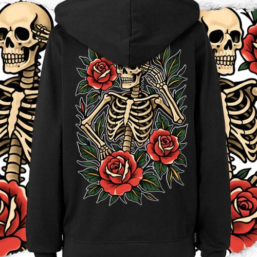 SUDADERA SKELETON ROSE